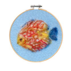 Large light and dark grey purse Hand knit and then felted for durability. Magnet closure, 8" x 12" x 5" with two 28" felt handles, Black lining and two interior pockets